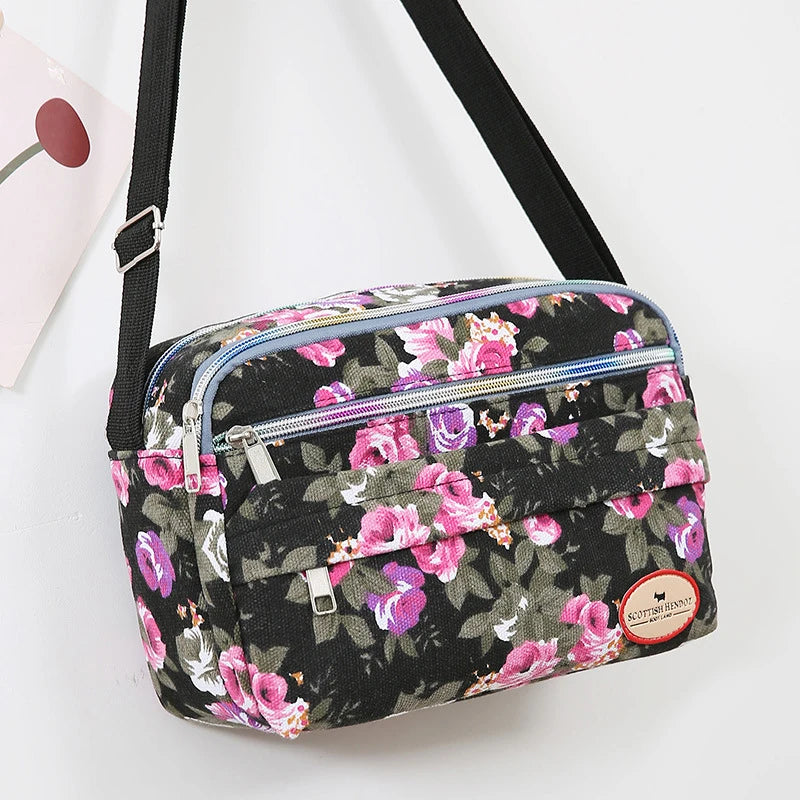 Women's Canvas Tote Bag Large Capacity Handbags Messenger Shoulder Bag Travel Handbag