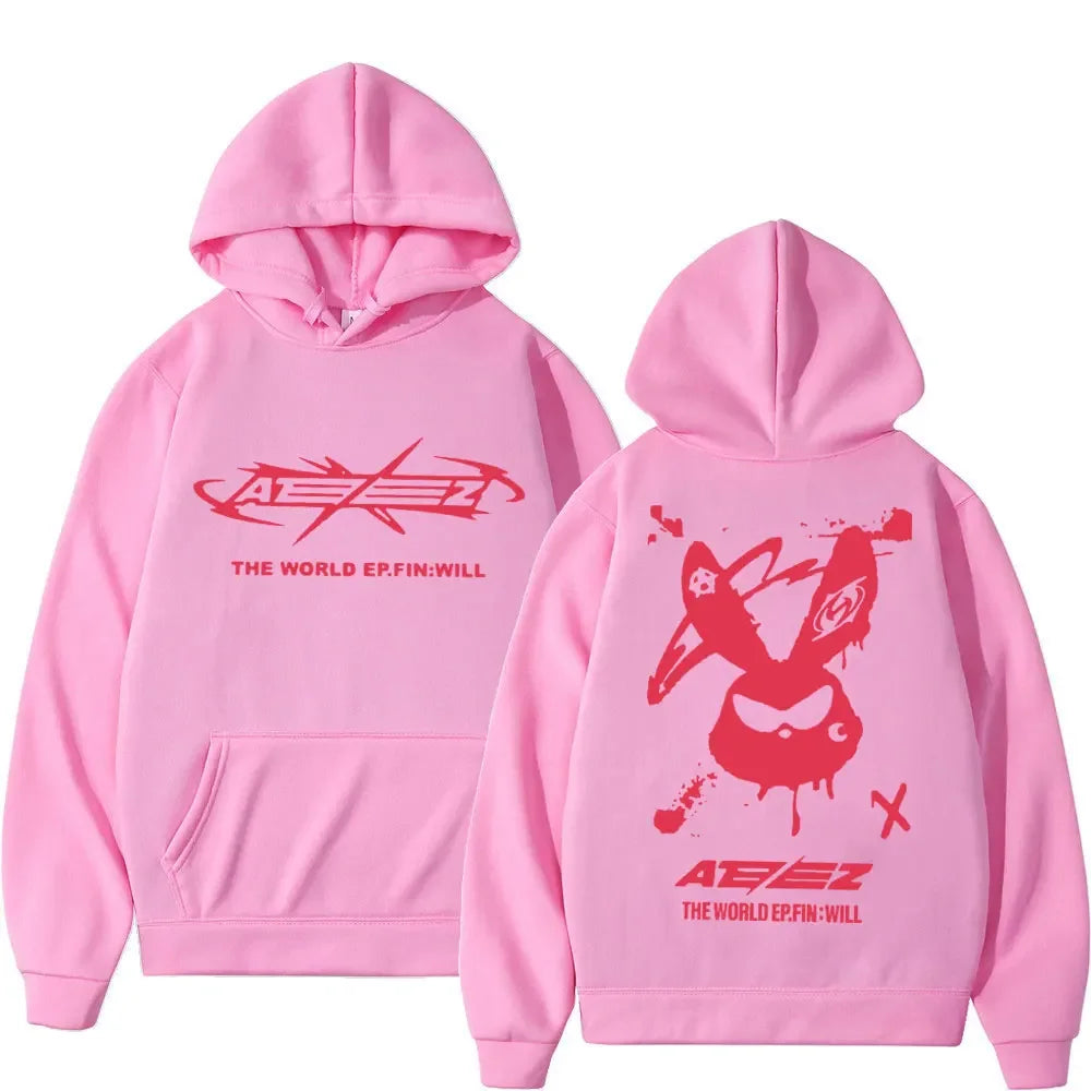 Hip Hop Hooded Sweatshirt High Street Fashion Trend Pullovers