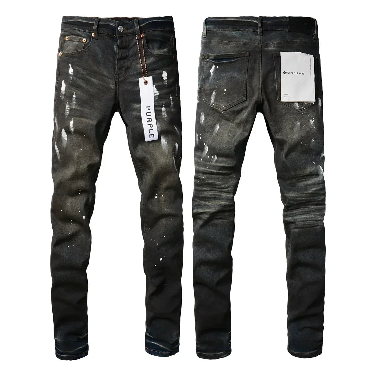 Purple Jeans American High Street Distressed Black 2025 New Fashion