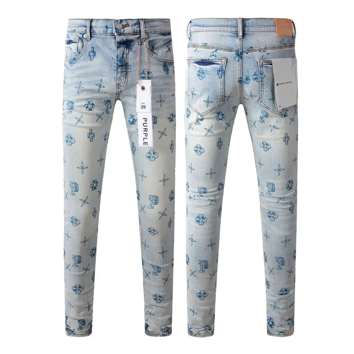 Purple new slim-fit trendy men's jeans casual pants