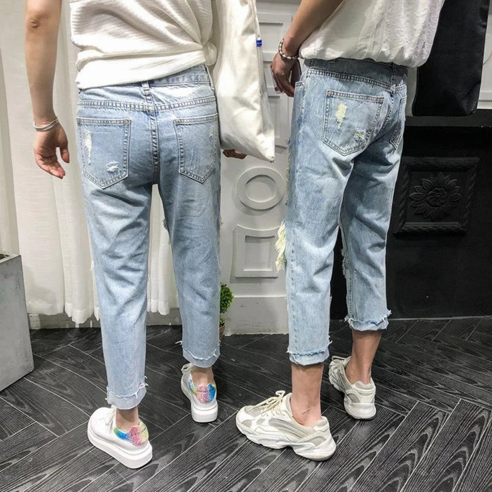 Men Stretch Skinny Denim Pants Solid  Hip-Hop Style Slim Fit Trousers 2025