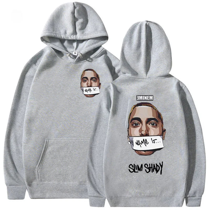 Eminem My Name Is Slim Shady Hoodie Men And Women Hip Hop Fashion Hoodies Y2K Streetwear
