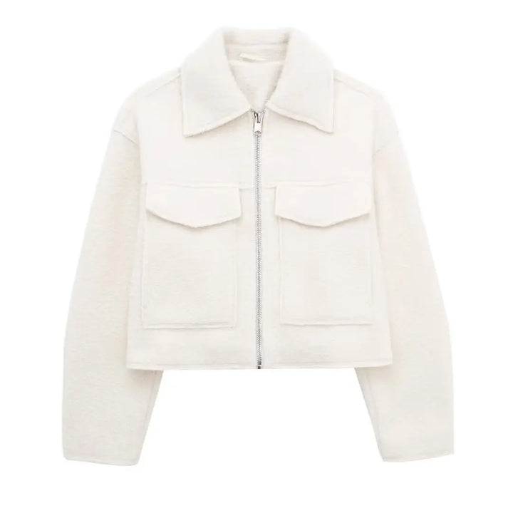 TRAF Women 2025 Outerwears Fleece Tweed Jacket Women Coat Autumn & Winter
