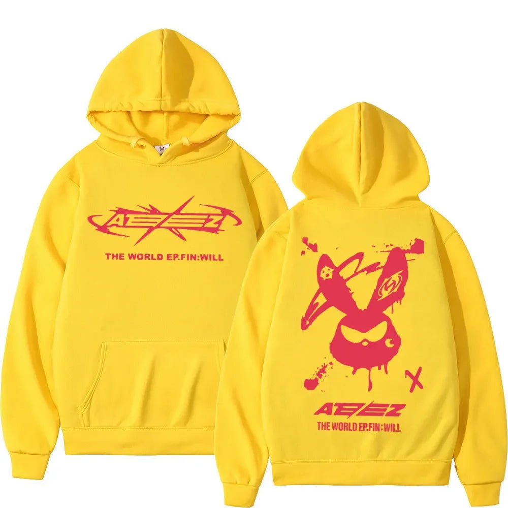Hip Hop Hooded Sweatshirt High Street Fashion Trend Pullovers
