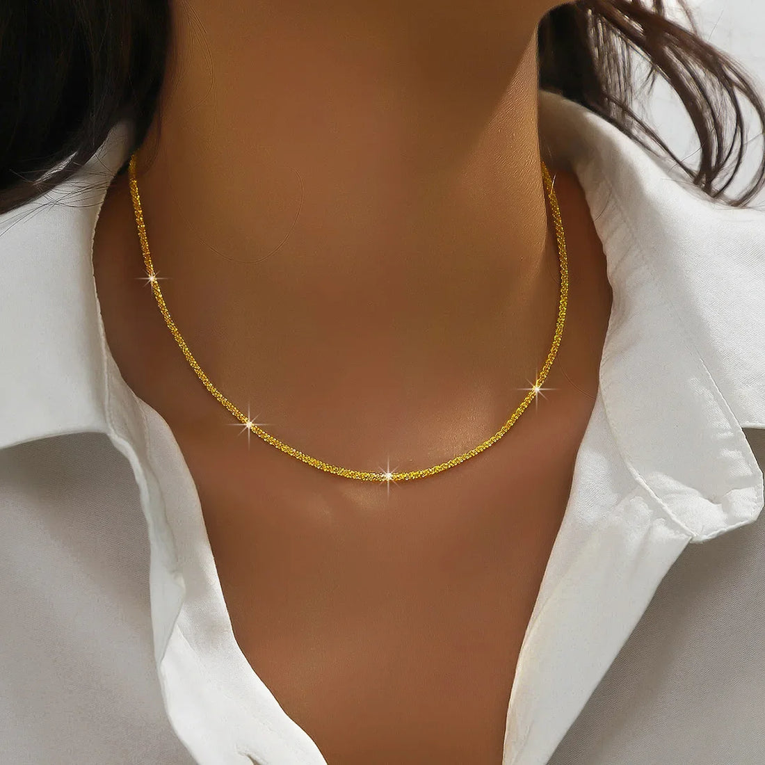 Classic Simple Shiny Double Layer Pendant Cross Pendant Necklace for Women