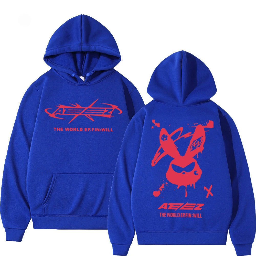 Hip Hop Hooded Sweatshirt High Street Fashion Trend Pullovers