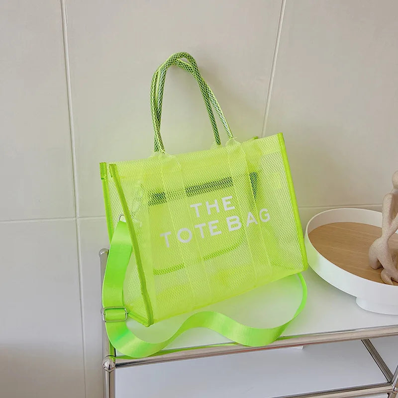 Summer The Tote Bags For Women Brand Designer Luxury Clear Beach Bag Ladies Pink Handbag Big Shopping Crossbody Totebag Hand Bag