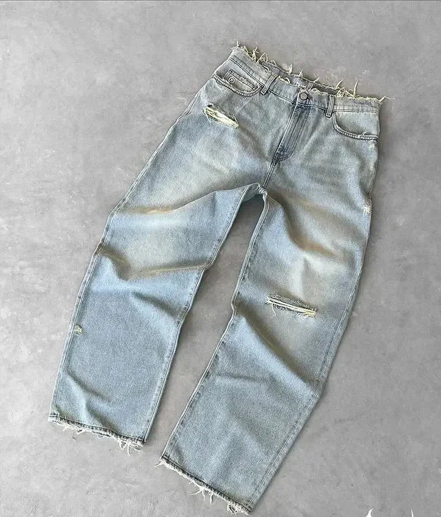 Streetwear Jeans Y2K Mens And Womens Retro Hip Hop