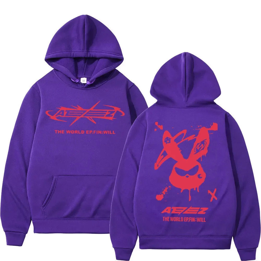 Hip Hop Hooded Sweatshirt High Street Fashion Trend Pullovers