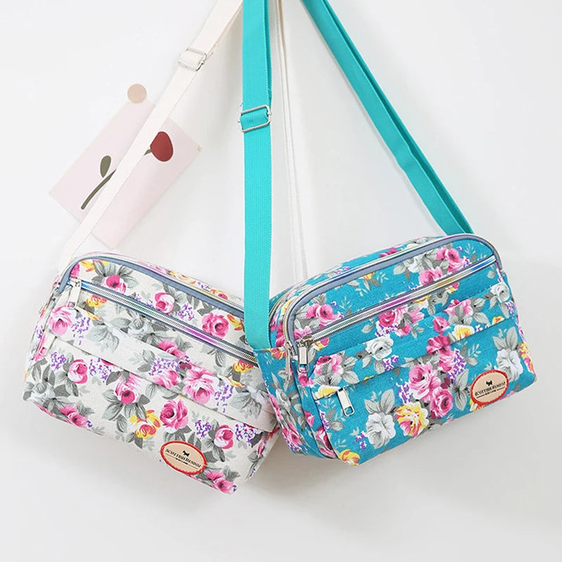 Women's Canvas Tote Bag Large Capacity Handbags Messenger Shoulder Bag Travel Handbag