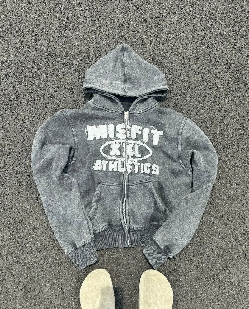 Zipper Sweater Men Gothic Harajuku Vintage Hip Hop Popular Casual Sports Sweater Hoodies