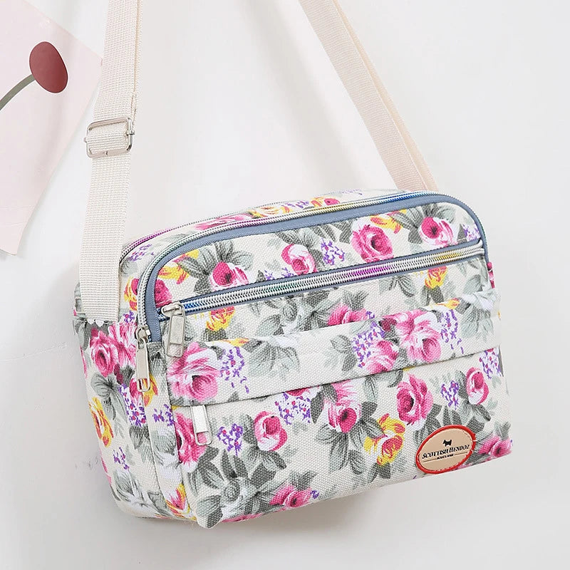 Women's Canvas Tote Bag Large Capacity Handbags Messenger Shoulder Bag Travel Handbag