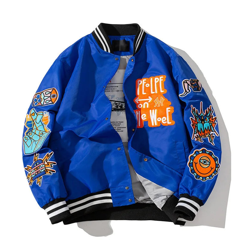 Leather Bomber Jackets Men and Women Spring Oversized Streetwear Coats