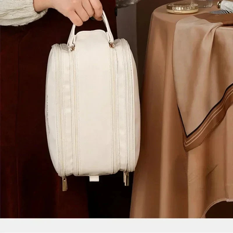 Multifunctional Makeup Bag For Women PU Leather Large Capacity