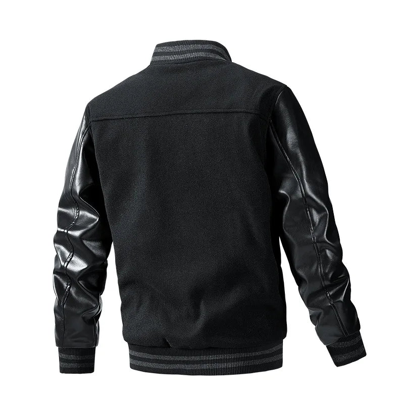 Leather Sleeve Thin Cotton Coats