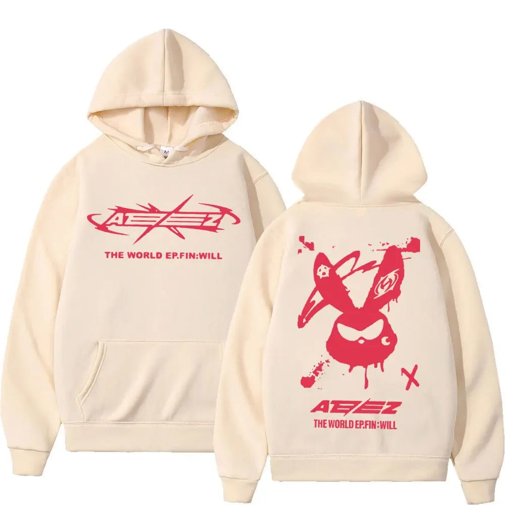 Hip Hop Hooded Sweatshirt High Street Fashion Trend Pullovers