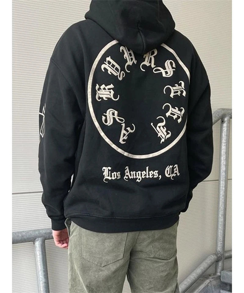 Winter Vintage  Sweater American Casual High Street Loose Hoodie