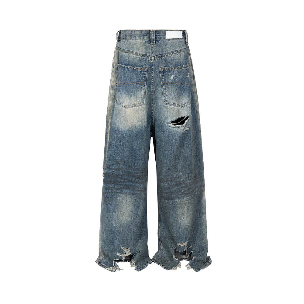 Wide Leg Jeans for Men and Women Streetwear Casual Denim Trousers Oversized Cargo Pants