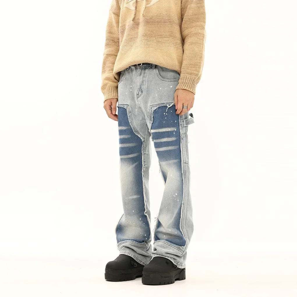 2025 New Men's Jeans Loose Fit Casual Style American Streetwear