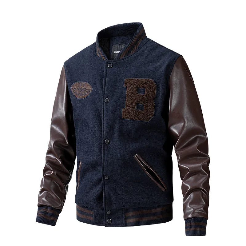 Leather Sleeve Thin Cotton Coats